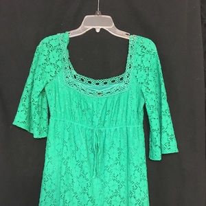 Green fitted dress
